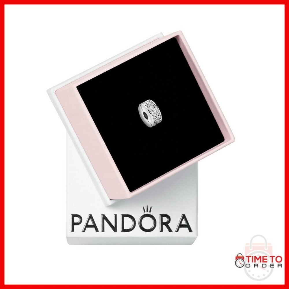Sterling Silver Cubic Zirconia Clip Charm for Bracelets